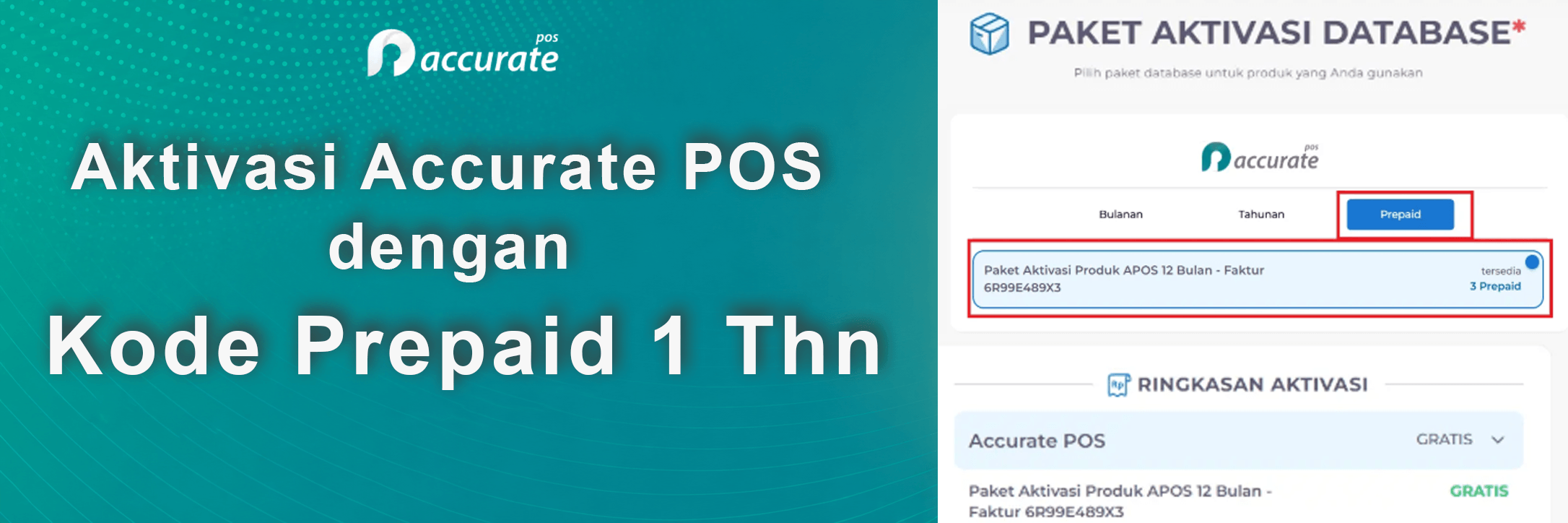 Aktivasi Accurate POS dengan Kode Prepaid