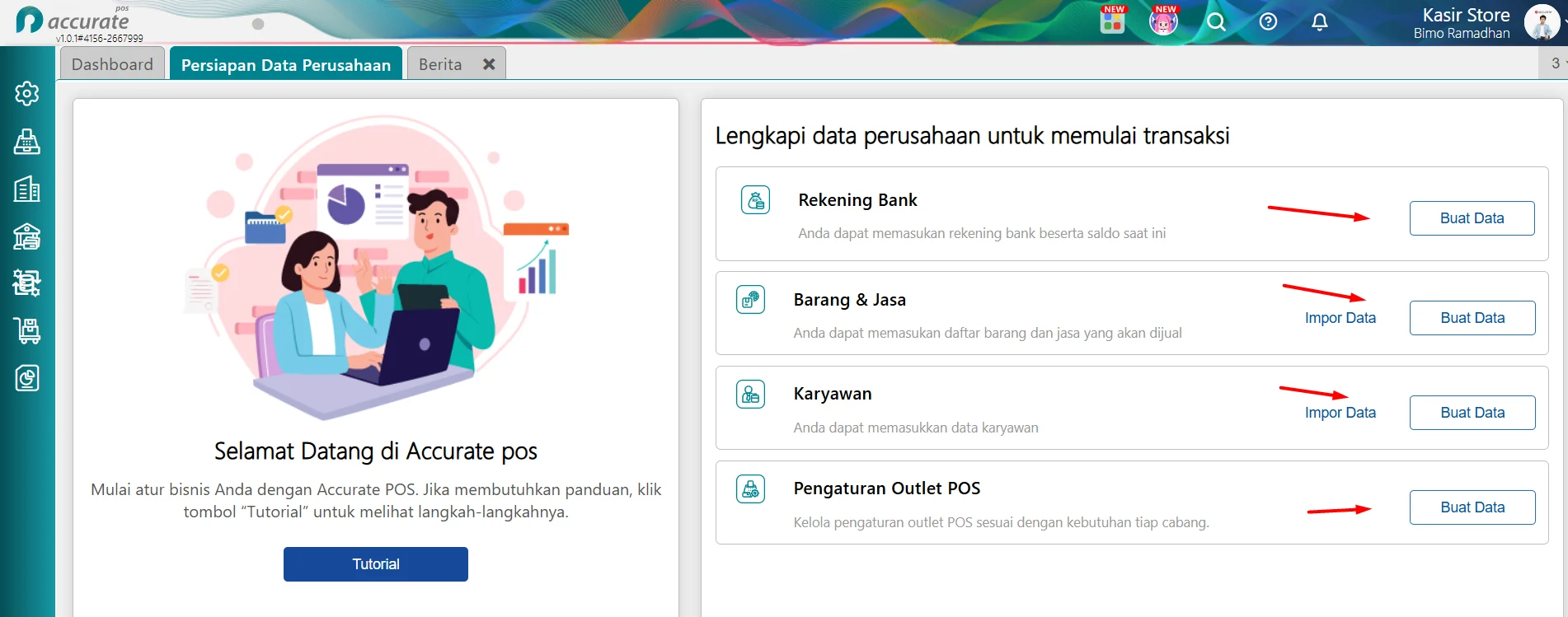 masukan saldo awal datausaha baru accurate pos