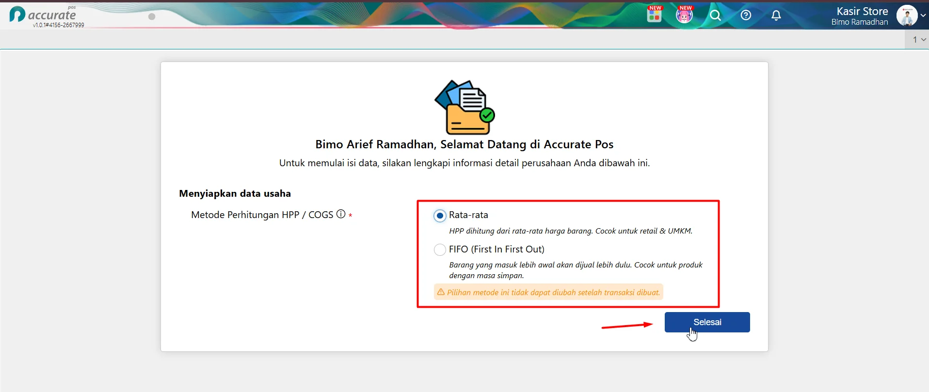 metode perhitungan database accurate pos